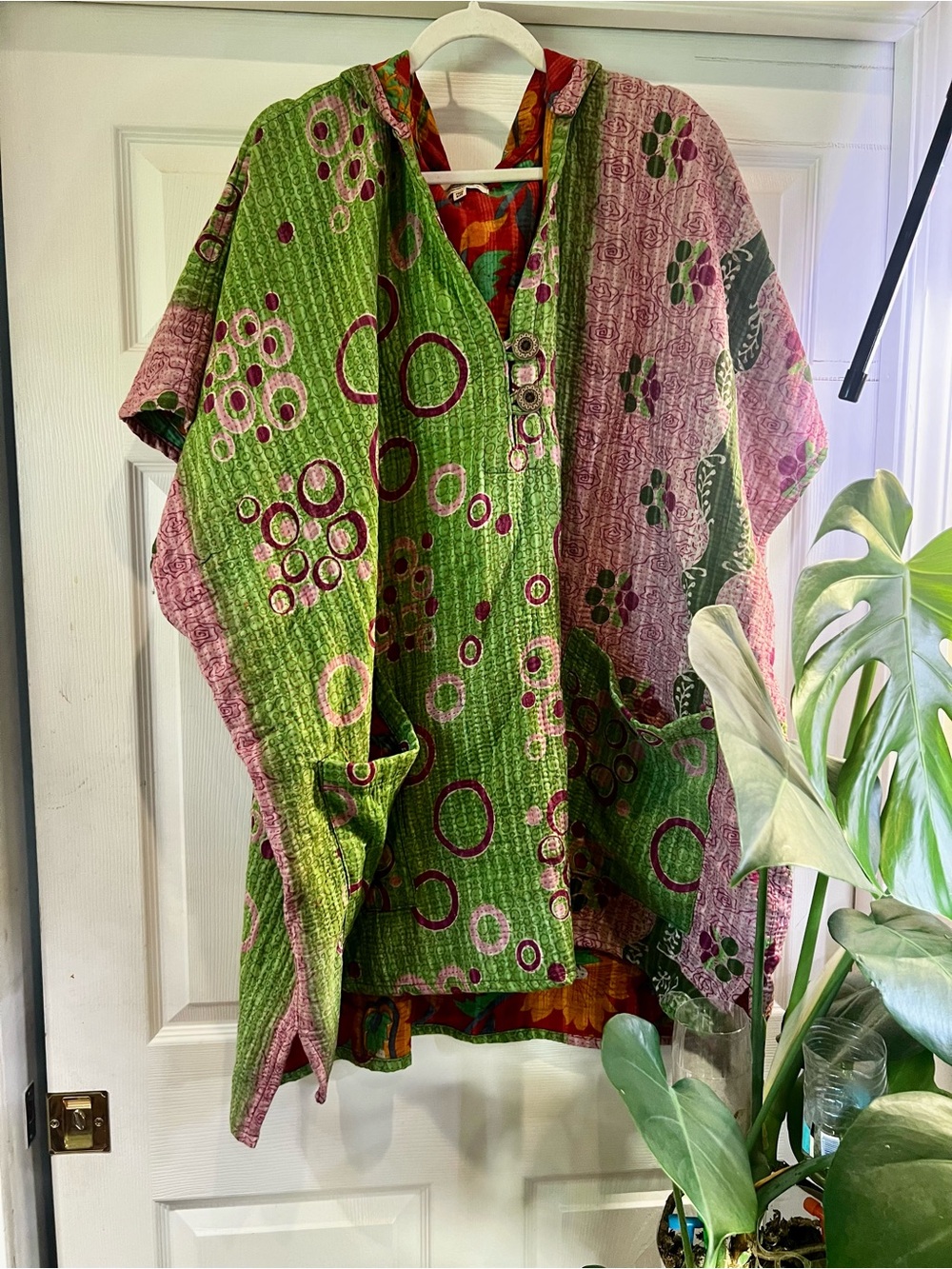 Kantha Bae hooded poncho